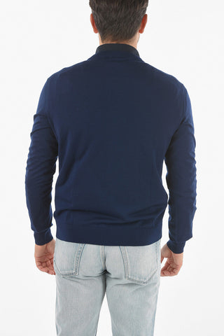 Maglia Gircollo In Lana Con Logo Ricamato