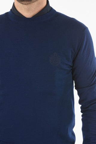 Maglia Gircollo In Lana Con Logo Ricamato