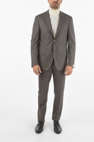 2 Button GATE District Check Virgin Wool Blend Suit