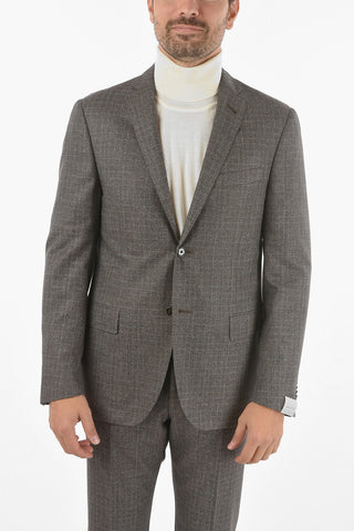 2 Button GATE District Check Virgin Wool Blend Suit