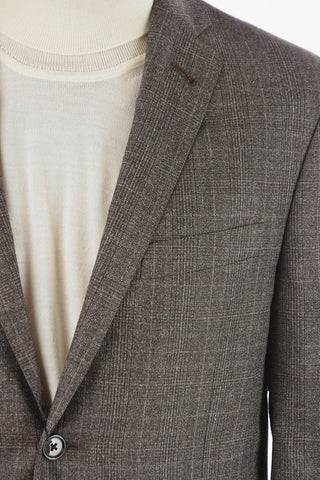 2 Button GATE District Check Virgin Wool Blend Suit