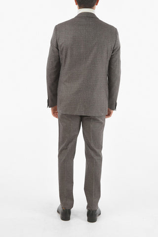 2 Button GATE District Check Virgin Wool Blend Suit