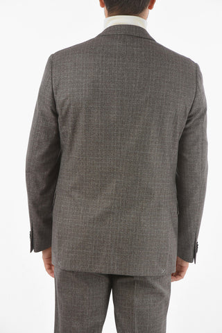 2 Button GATE District Check Virgin Wool Blend Suit