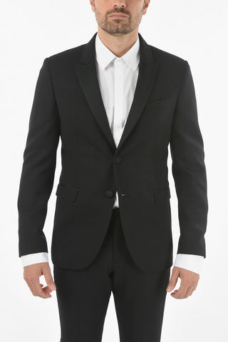 2-button TUXEDO Suit in Honeycomb Motif with Satin Peak Lapel