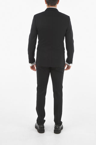 2-button TUXEDO Suit in Honeycomb Motif with Satin Peak Lapel