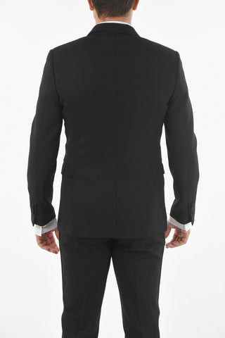 2-button TUXEDO Suit in Honeycomb Motif with Satin Peak Lapel