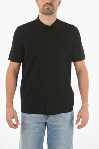 Short Sleeve Knitted Shirt with Breast Pocket