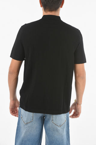 Short Sleeve Knitted Shirt with Breast Pocket