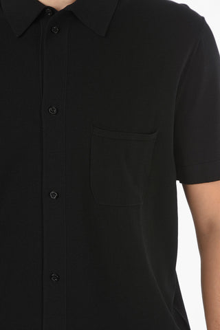 Short Sleeve Knitted Shirt with Breast Pocket