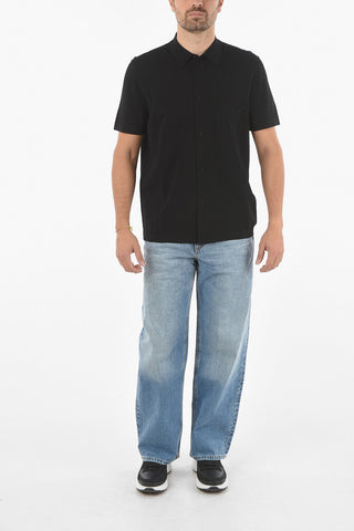 Short Sleeve Knitted Shirt with Breast Pocket