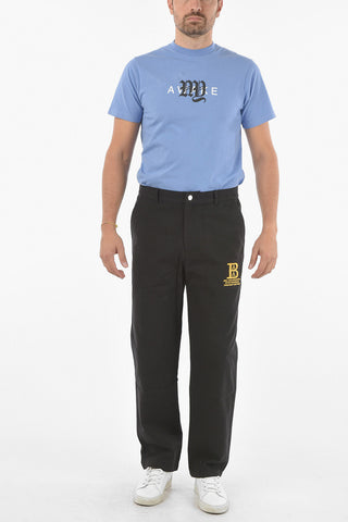 Embroidered Logo Cotton Chino Pants
