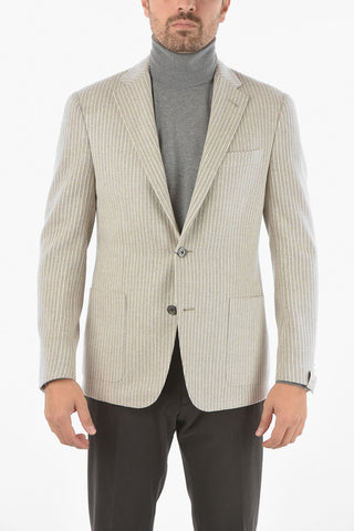 Patch Pocket GATE Pinstriped Virgin Wool Blazer
