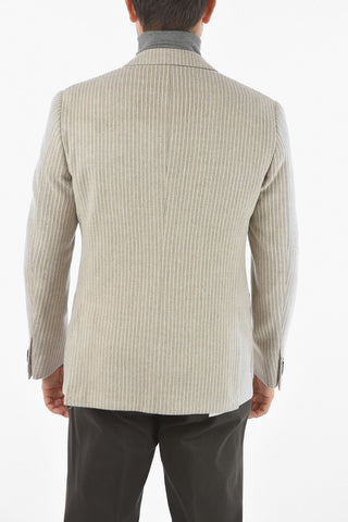 Patch Pocket GATE Pinstriped Virgin Wool Blazer
