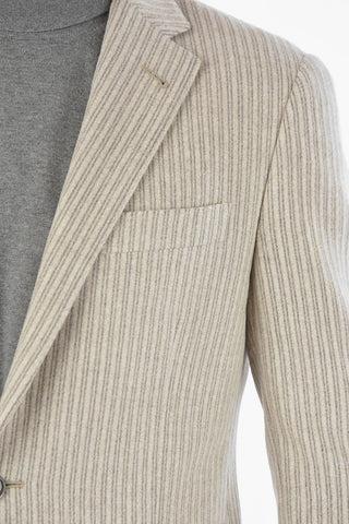 Patch Pocket GATE Pinstriped Virgin Wool Blazer