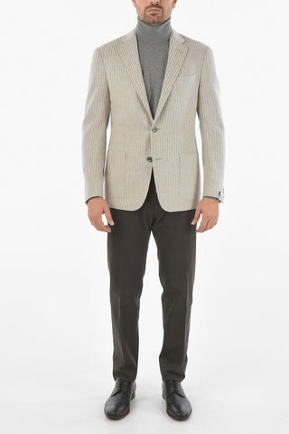 Patch Pocket GATE Pinstriped Virgin Wool Blazer