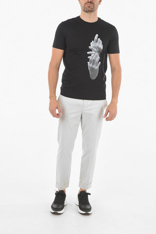 Printed on The Front THE OTHER HAND SERIES Crew-neck T-shirt