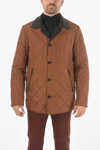 ID Leather Detail Reversible Quilted Outerwear