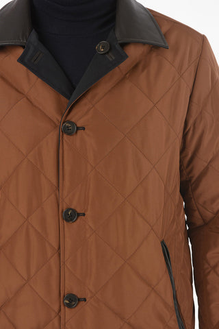 ID Leather Detail Reversible Quilted Outerwear