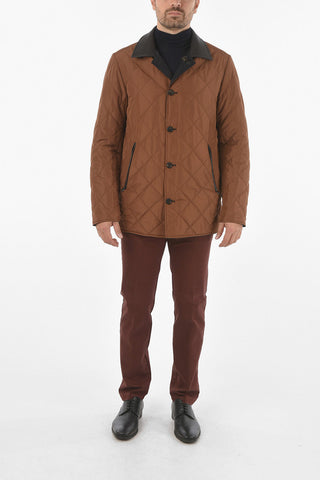 ID Leather Detail Reversible Quilted Outerwear