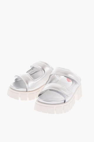 LOVE Sandali TASSEL70 in Pelle Laminata con Chiusura in Velcro 5cm