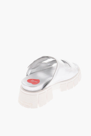 LOVE Sandali TASSEL70 in Pelle Laminata con Chiusura in Velcro 5cm