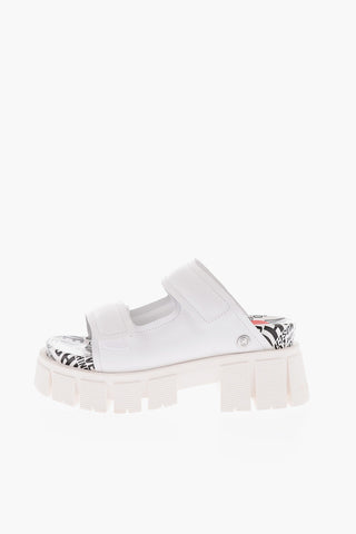 LOVE 5cm All Over Logoed Sole Leather TASSEL70 Sabot with Cut-Out Details