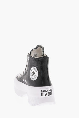 ALL STAR CHUCK TAYLOR 하이탑 가죽 스니커즈 스테이트먼트 솔