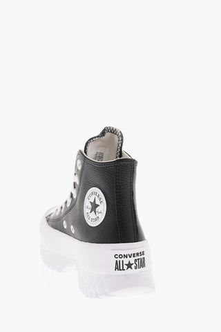 ALL STAR CHUCK TAYLOR 하이탑 가죽 스니커즈 스테이트먼트 솔