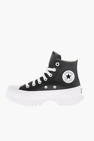 ALL STAR CHUCK TAYLOR 하이탑 가죽 스니커즈 스테이트먼트 솔