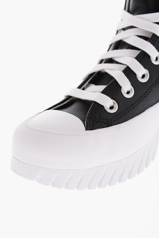 ALL STAR CHUCK TAYLOR 하이탑 가죽 스니커즈 스테이트먼트 솔