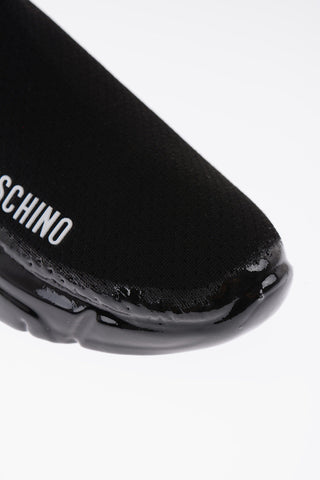 Perforated Fabric RUNNING35 High-Top Sock Sneakers with Intarsio Logo