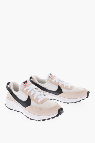 Suede Leather Details WAFFLE DEBUT Low-Top Sneakers with Patch Logo