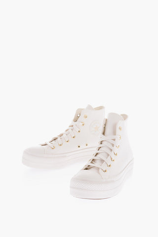 CHUCK TAYLOR ALL STAR Faux Leather LIFT High-Top Sneakers with Golden Logo