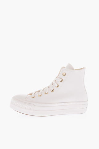 CHUCK TAYLOR ALL STAR Faux Leather LIFT High-Top Sneakers with Golden Logo