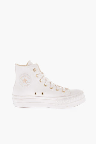 CHUCK TAYLOR ALL STAR Faux Leather LIFT High-Top Sneakers with Golden Logo