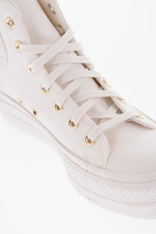 CHUCK TAYLOR ALL STAR Faux Leather LIFT High-Top Sneakers with Golden Logo