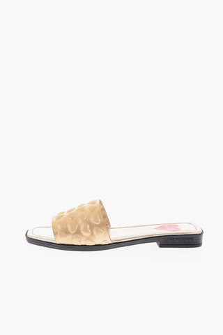 LOVE Hearts Embossed Flat Sandals