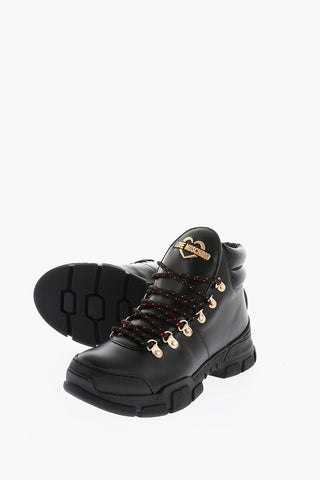 LOVE Stivaletti Trekking TREK45 in Pelle con Dettagli Dorati