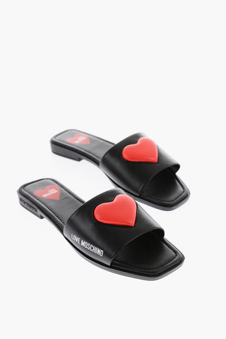 LOVE Heart Embossed Leather KARL20 Sandals