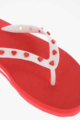 LOVE Hearts Embossed Flip-Flops
