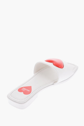 LOVE Sandali in Pelle con Cuore in Rilievo