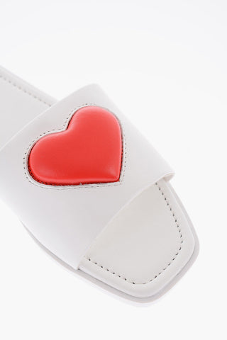 LOVE Sandali in Pelle con Cuore in Rilievo