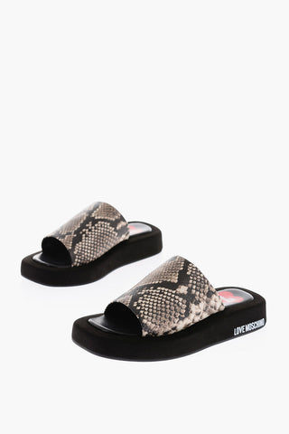 LOVE Snake Effect Leather ROW Sabot