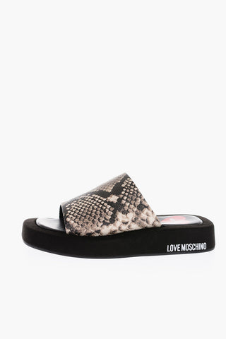 LOVE Snake Effect Leather ROW Sabot