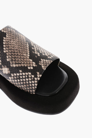 LOVE Snake Effect Leather ROW Sabot