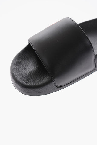 LOVE Hearts Printed Faux Leather Slides