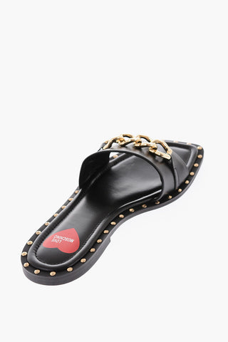 LOVE Golden Details Leather Sandals