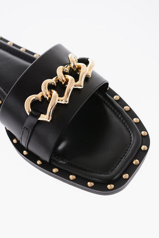 LOVE Golden Details Leather Sandals