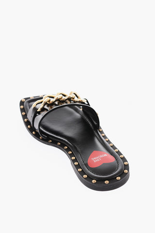 LOVE Golden Studs and Chain FLAT15 Sandals