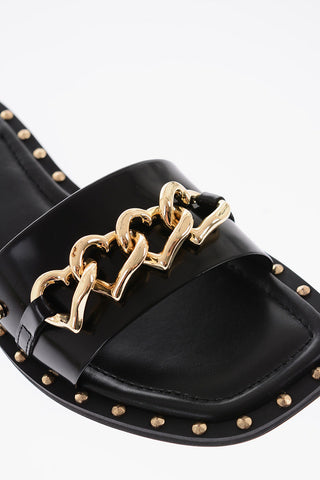LOVE Golden Studs and Chain FLAT15 Sandals